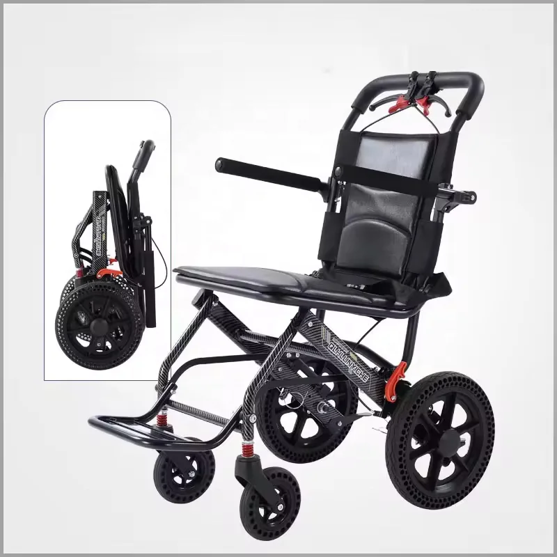Portable Folding Wheelchairs Folding Lightweight Self Propelled Wheelchair Wheelchair with Brakes Light Whellchairs for Adults