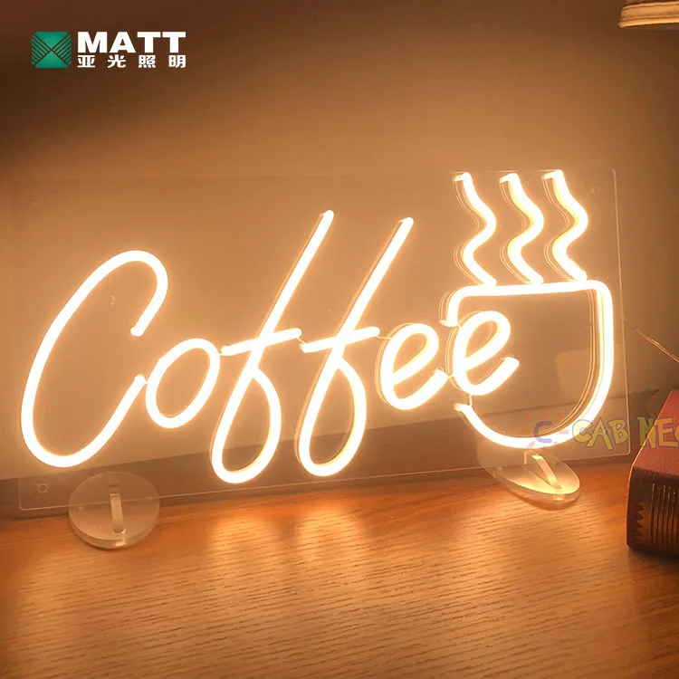 Matt 2023 Popular Custom personalized neon signs for caffe bar for coffee restaurant cafe bar window shop wall decor