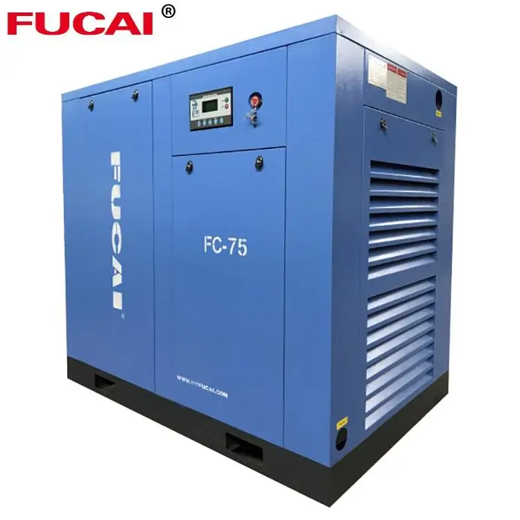 Industrial Low Noise Vsd 75Hp 55Kw Ac Power Electric 400v 50 Hz Rotary Screw Air Compressor With Ip55 Motor