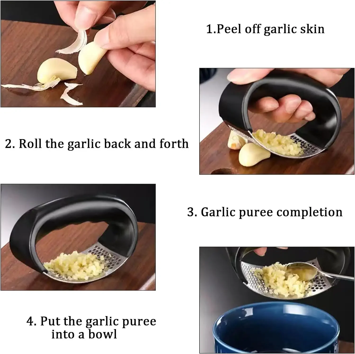 Kitchen Premium Stainless Steel Easily Crush Garlic Manual Garlic Crusher Garlic Presses