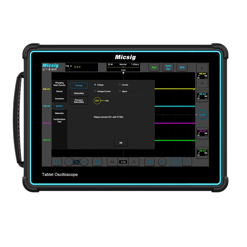 New Released Automotive Tablet Oscilloscope 4 Channel 300MHz Bandwidth 10.1 Inch TFT-LCD Full Touch Digital Oscilloscope ATO3004