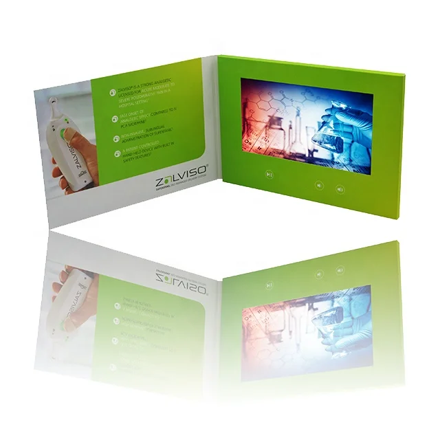Advertising promotion display video brochure a4 recordable video greeting card 4.3 5 7 inch digital lcd screen video postcard