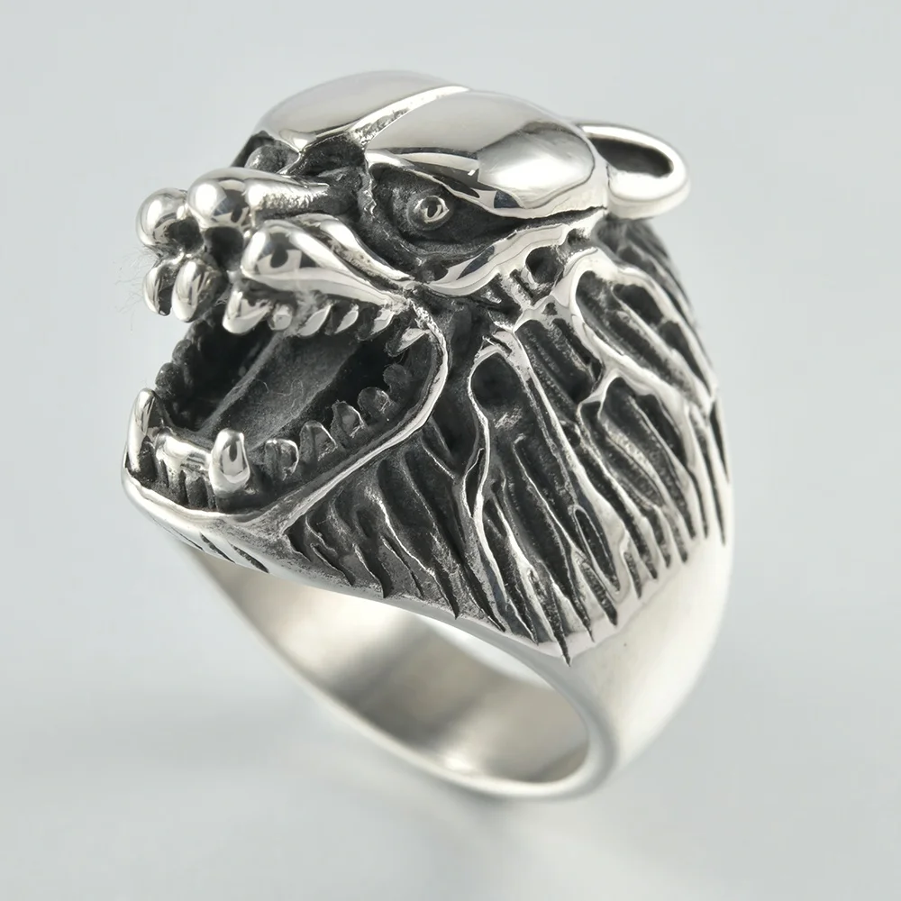 Металлические кольца из нержавеющей стали 316L в стиле хип-поп-скелет для мужчин с орлом и волком модные панк-Кольца большого пальца аксессуары ювелирных изделий