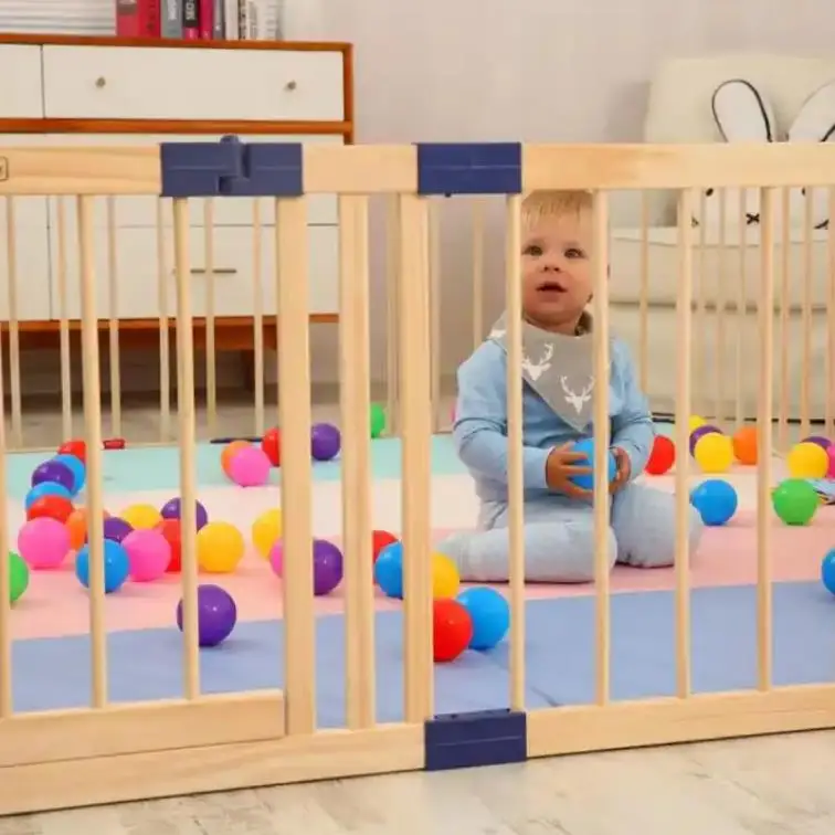 Pine solid wooden Baby Playpen Wood Square Baby Fence Wooden Playpen