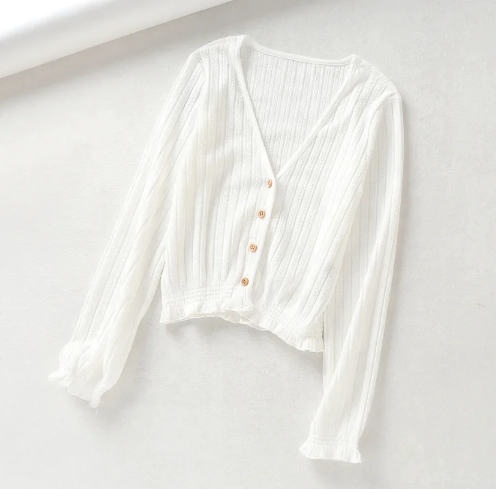 Runwaylover Y628 Falbala 2019 Women Elegant Long Sleeve Knitted Cardigan