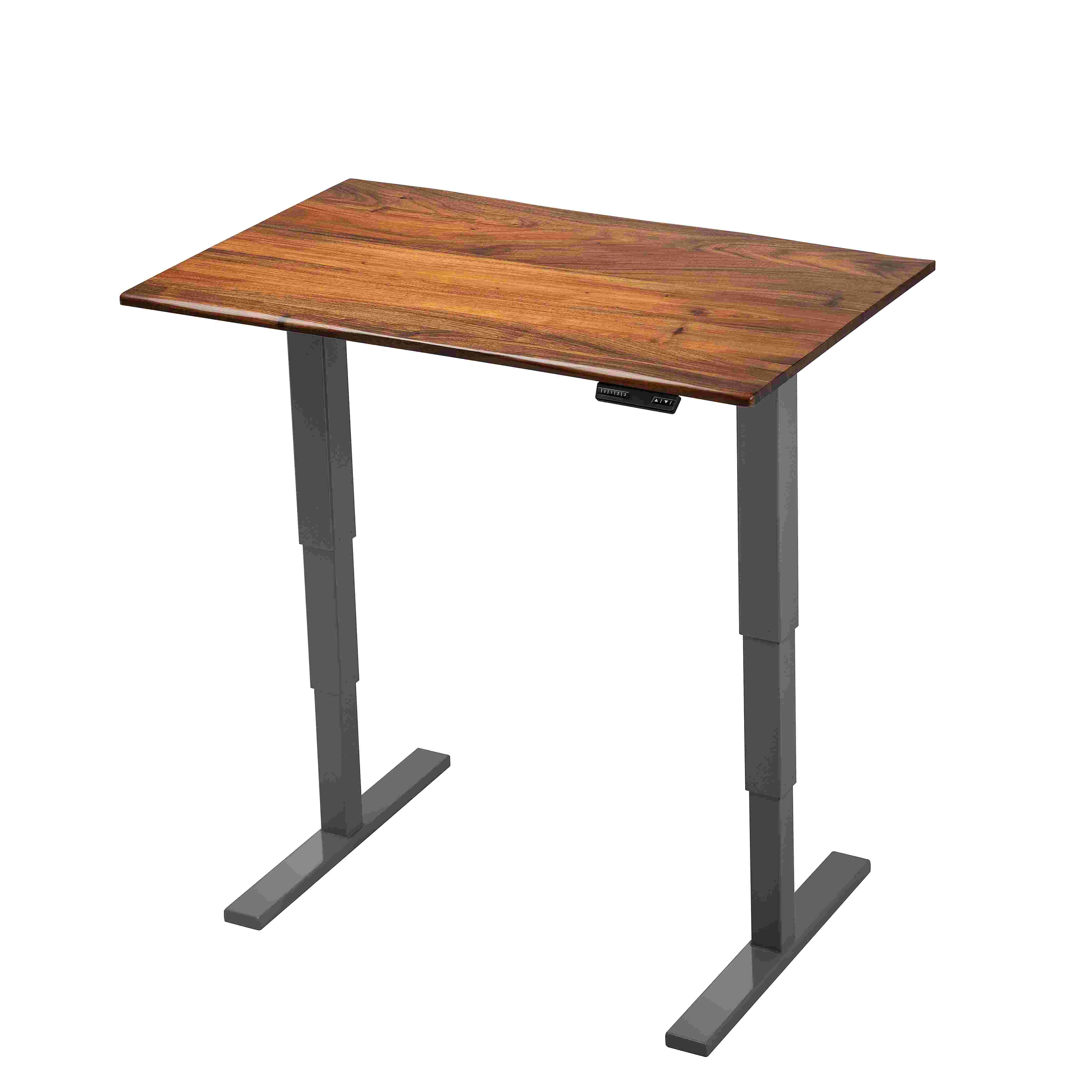 office furniture black white dual motor electric height adjustable glass top standing desk