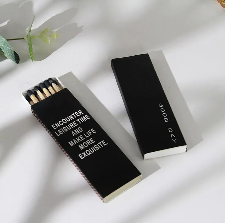 wholesale personalised colorful wooden stick safety long black matches bulk