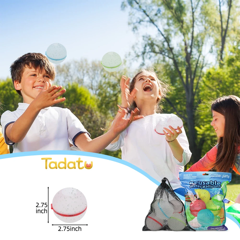Custom Logo 12 Pack Luminous Refillable Water Balls Silicone Self Sealing Magnetic Quick Fill Reusable Water Bomb Balloons