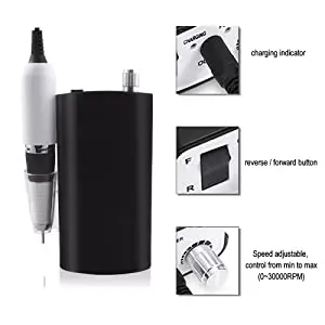 Mini Portable 30000 rpm pink Manicure Pedicure Rechargeable Electric Efile Nail Drill for Acrylic Nails