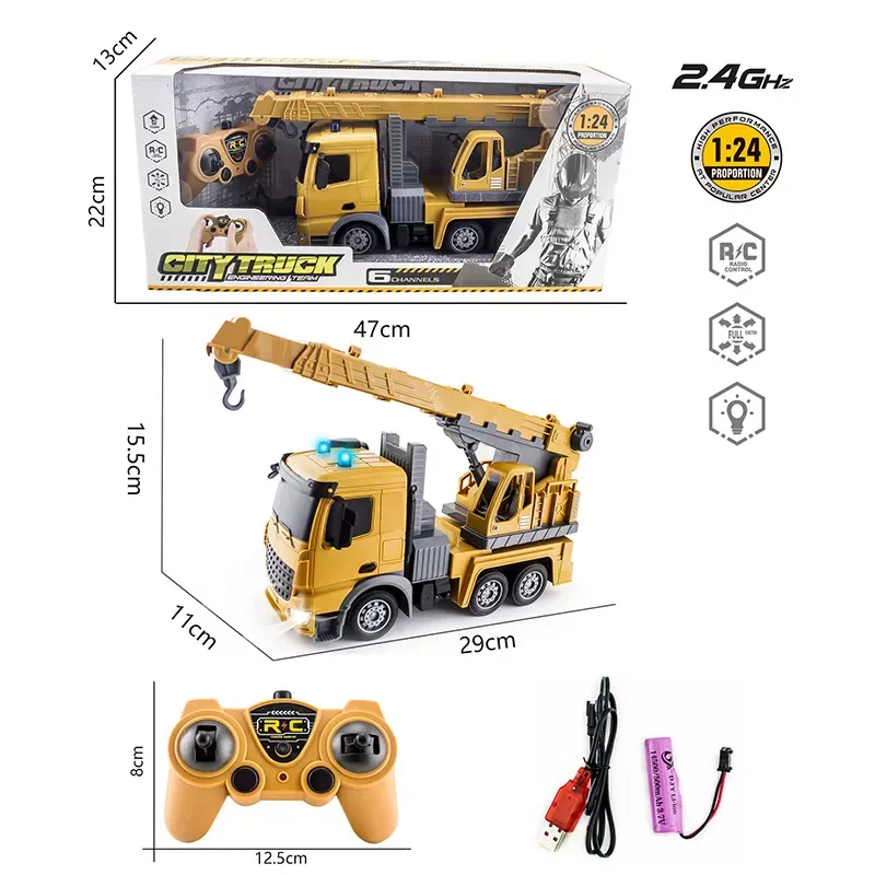 DWI Dowellin mini  rc truck cranes rc excavator toy crawler dump truck remote control car engineer vehicle tower cranes toy