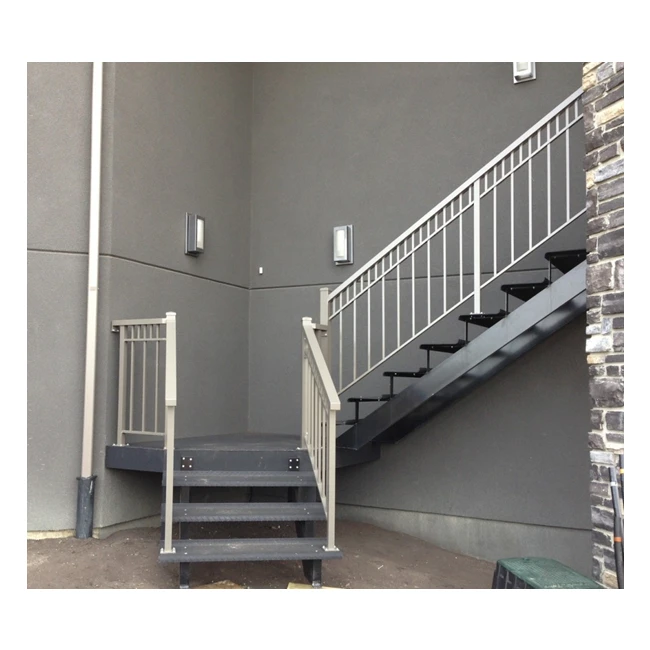 Outdoor metal fire escape staircase /exterior prefab mild steel stairs/ Stone step exterior stairs