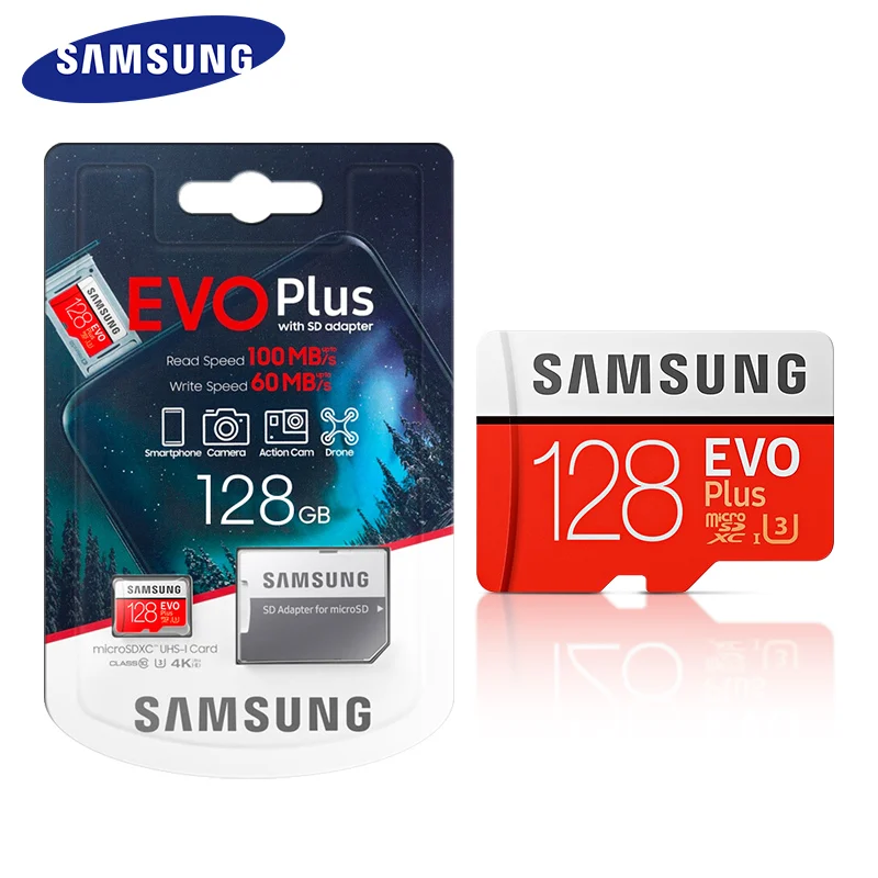  Оптовая продажа оригинальная флэш-память SAMSUNG microsd EVO Plus micro SD 256 ГБ