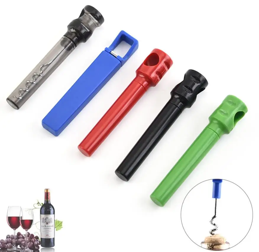 pen shape plastic corkscrew wine opener with multi colors