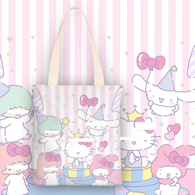 2024 Wholesale New KT Cat ins Small Fresh Cartoon Canvas Bag Female Student Shoulder Bag Simple Class Bag Large Capacity Handbag