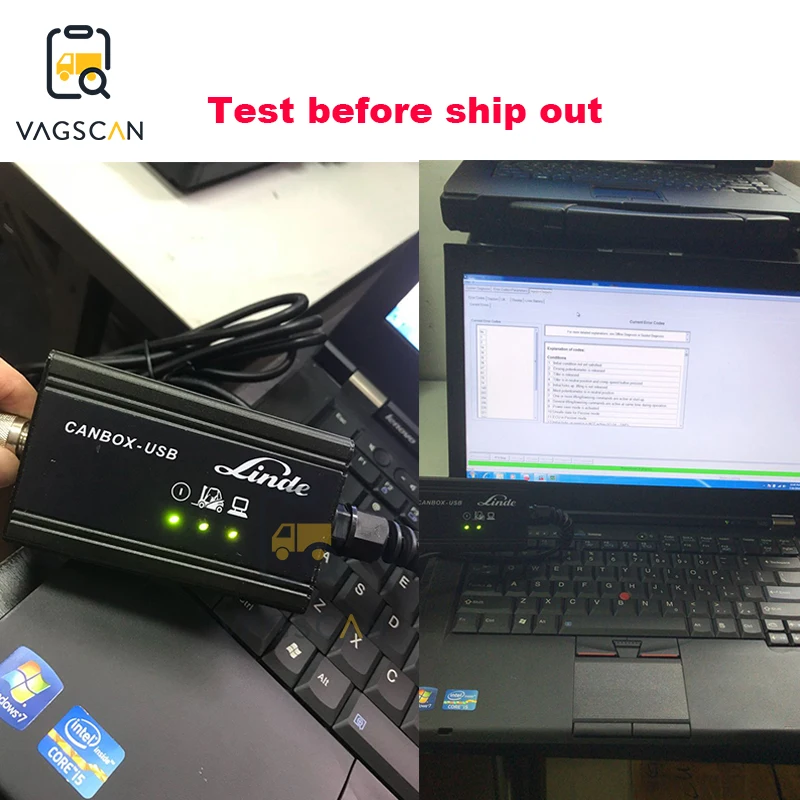 T420 laptop with Diesel forklift truck diagnostic scanner for linde canbox linde doctor pathfinder software