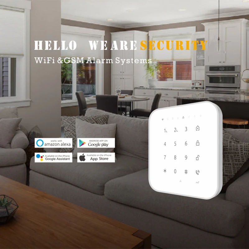 Tuya all in one DIY burglar wifi GSM alarm systems remote control mobile call wireless security system
