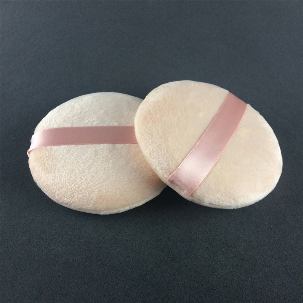 Colorful Extra Large Round Fluffy Baby Body Face Makeup Big Velour Powder Puff With Handle