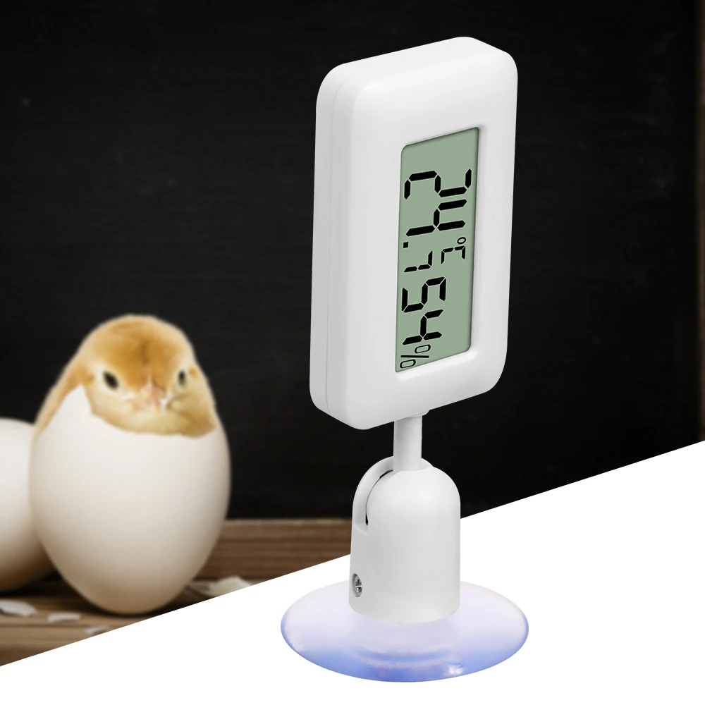 Rotatable Thermometer Digital Hygrometer Suction Cup Indoor Greenhouse Temperature Humidity Meter for Showcase