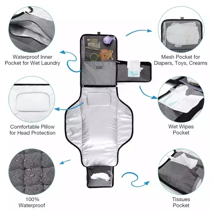 Premium factory custom durable travel Baby diaper changing pad baby changing mat with logo