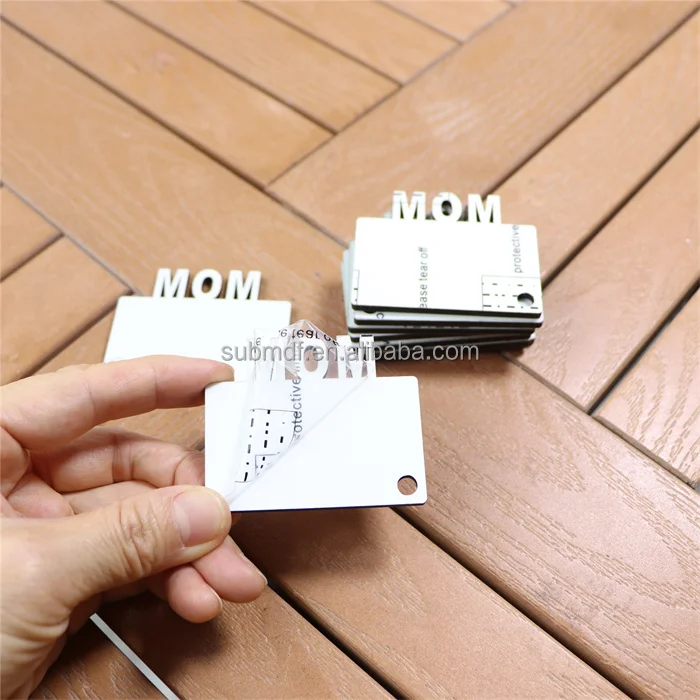 Memorial MOM DIY Gift Keychain White Sublimation Wood Blanks for Key Ring Holder Custom Printing Photo Key Chain