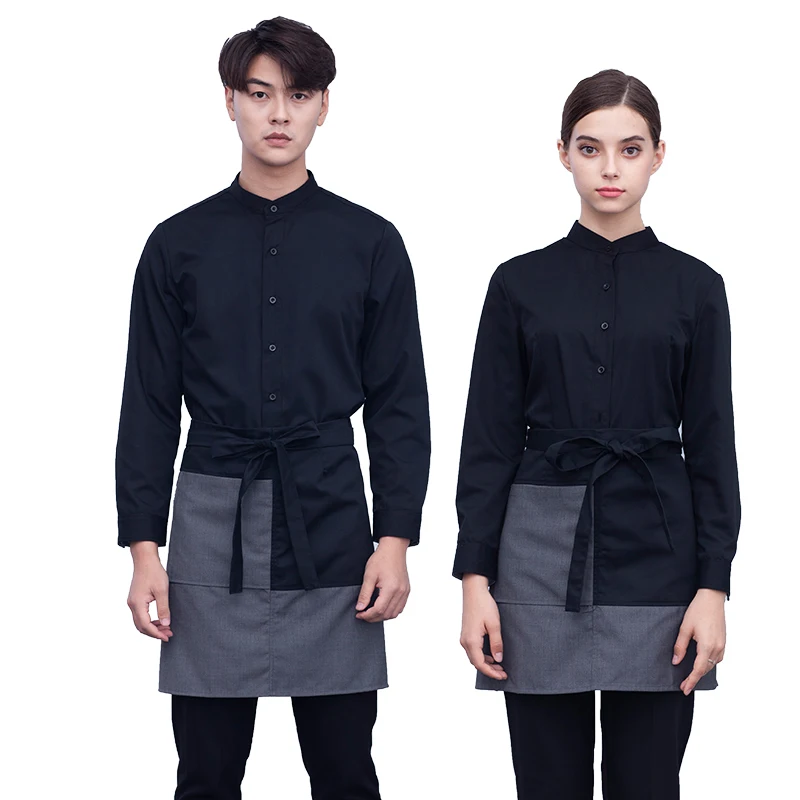 Astean waiter uniform long-sleeve suit shirt apron Mosaic theme of Chinese and western restaurant collar uniform