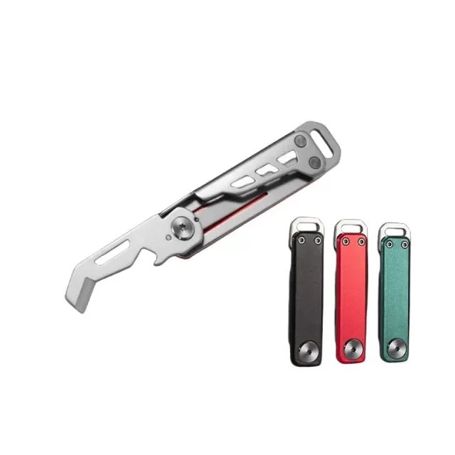 Multifunctional stainless steel express box cutter Creative bottle opener Keychain portable outdoor EDC tool