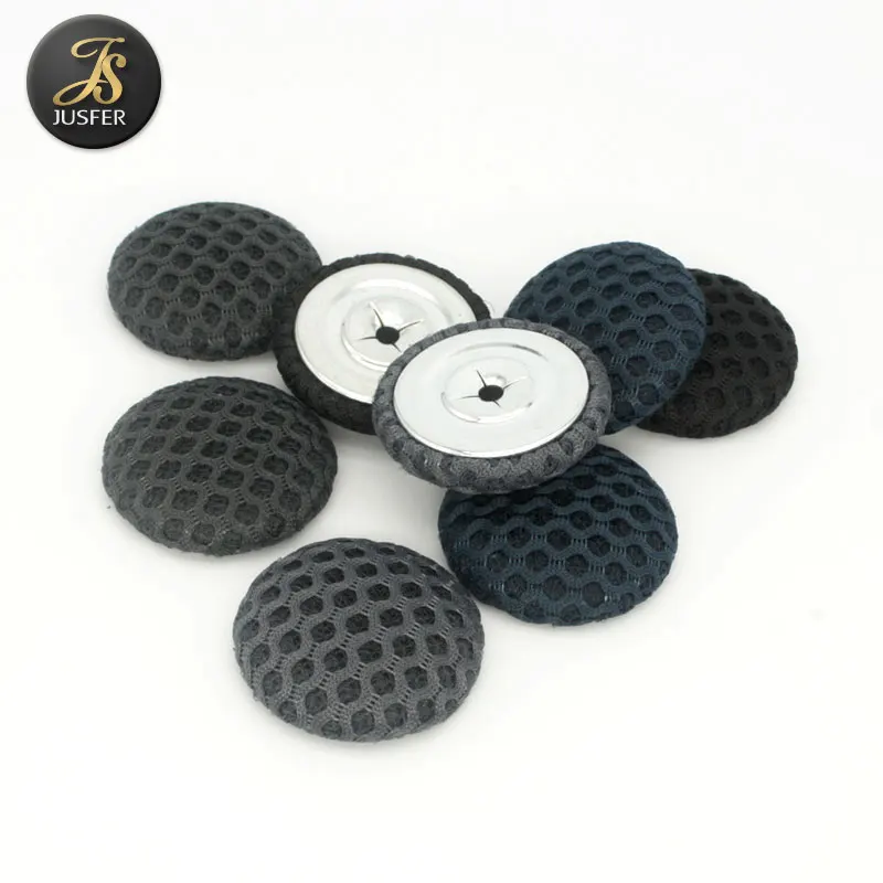 Metal dome fabric wrapped button with studs for bag