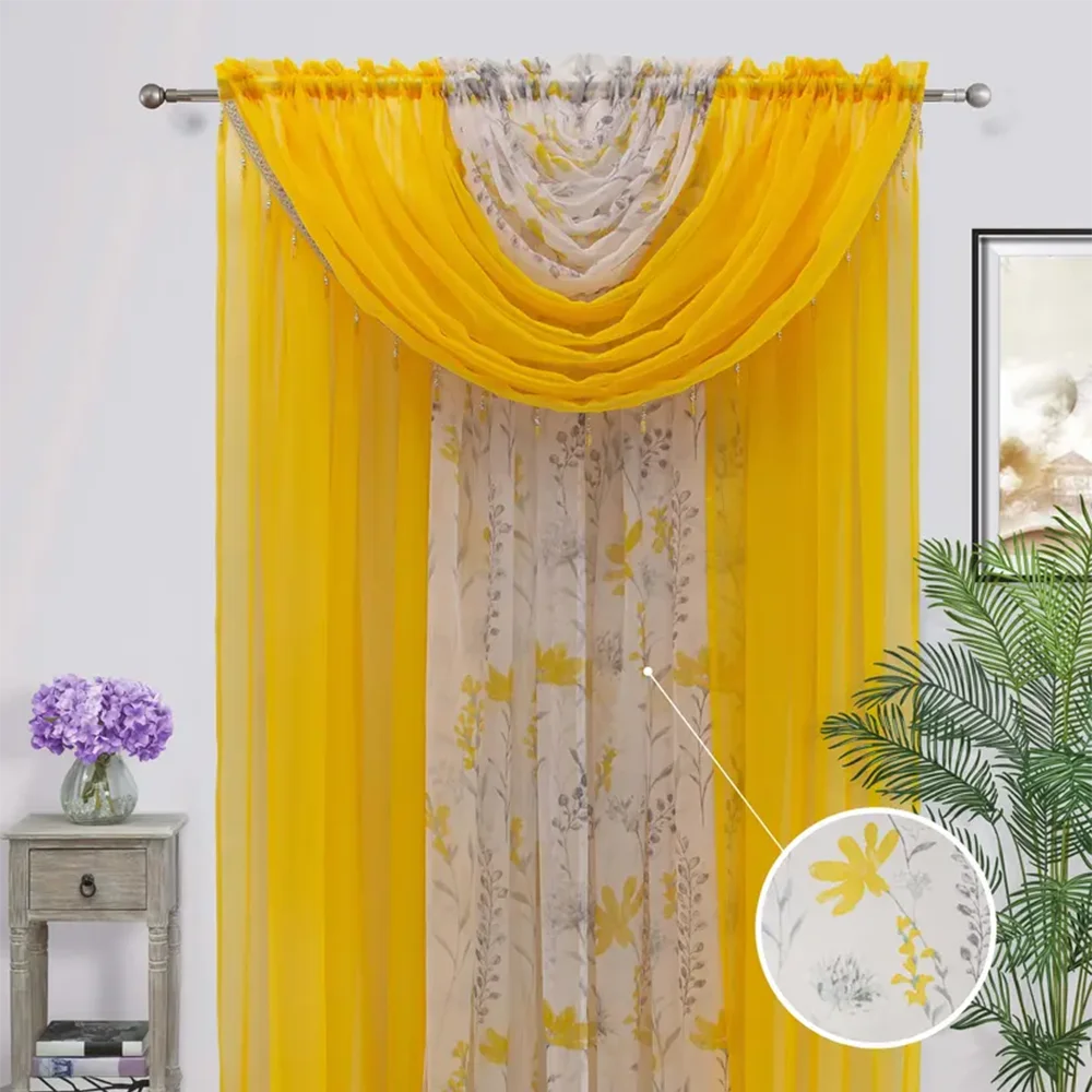 Затемняющие классические оконные шторы из тюля с вышивкой, с принтом, оптом