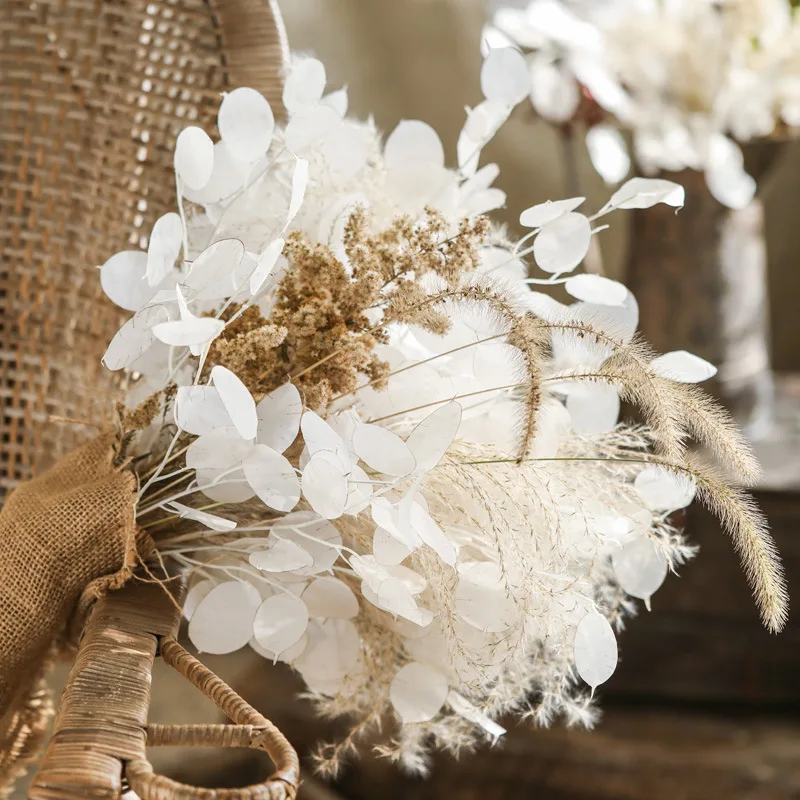 Wholesale White Artificial Flower Silk Flower Silver Fan Leaf for home decoration