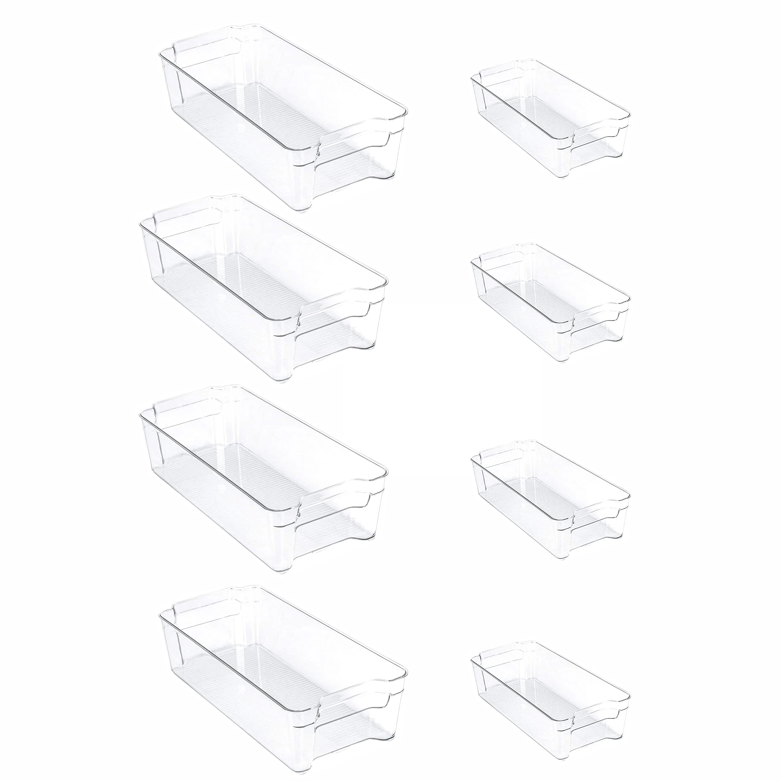 437000 Wholesale Sale Plastic Fresh Produce Vegetable Fruit Fridge Organizer Set Of 8 Refrigerator Organizer Bins For Kitchen