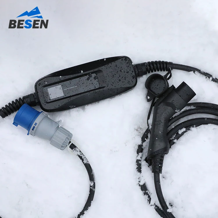 32A Electric Vehicle Level 2 Mode2 Cable EV Portable Charger with Type 1 plug and NEMA 14-50