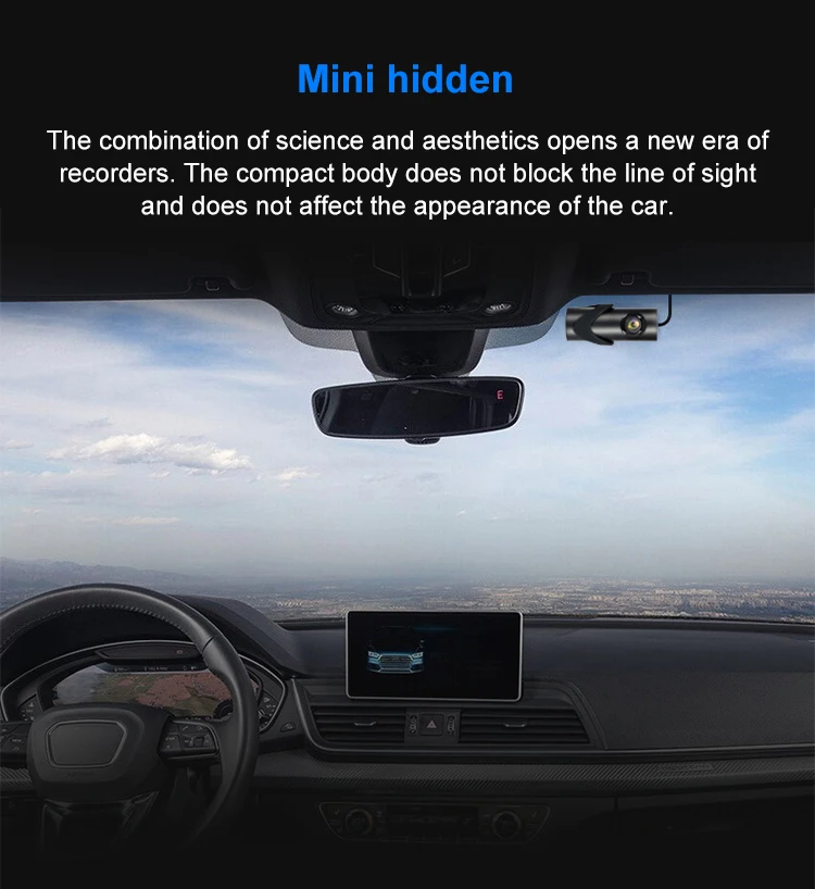 170 degree wide angle full HD 1080p car mini DVR front and rear dual cameras car black box WiFi dash cam 