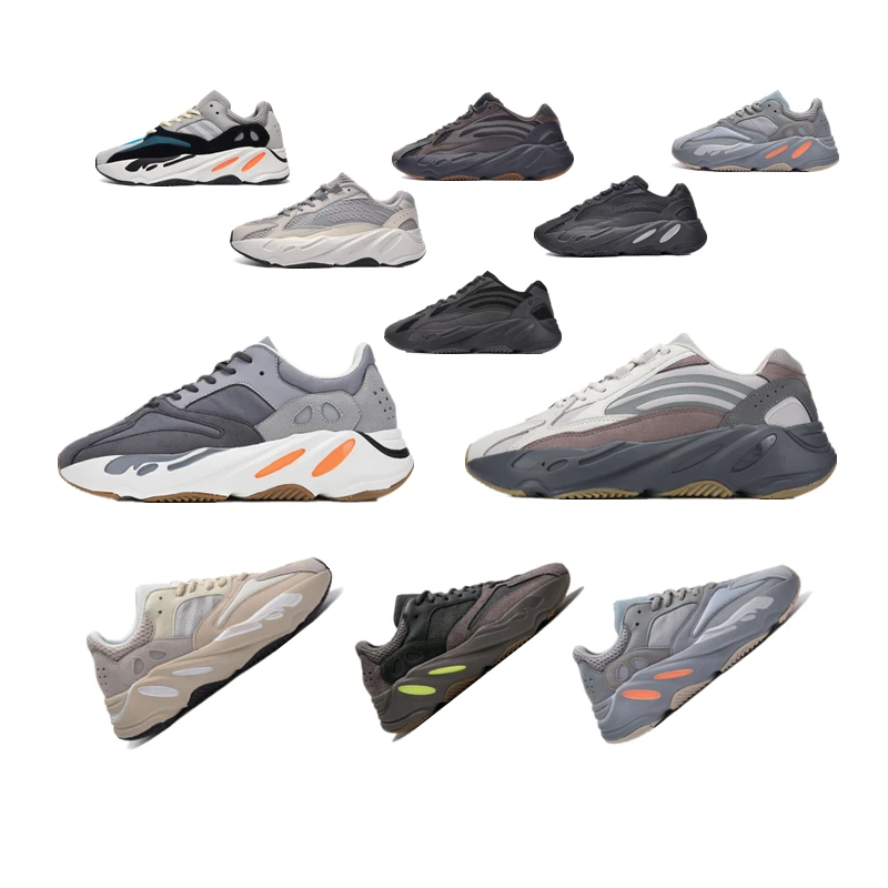 2021 Kanye West 700 MNVN Orange used Running Shoes MNVN Bone Triple Black 3M Reflective Men Women Sneakers Size36-45