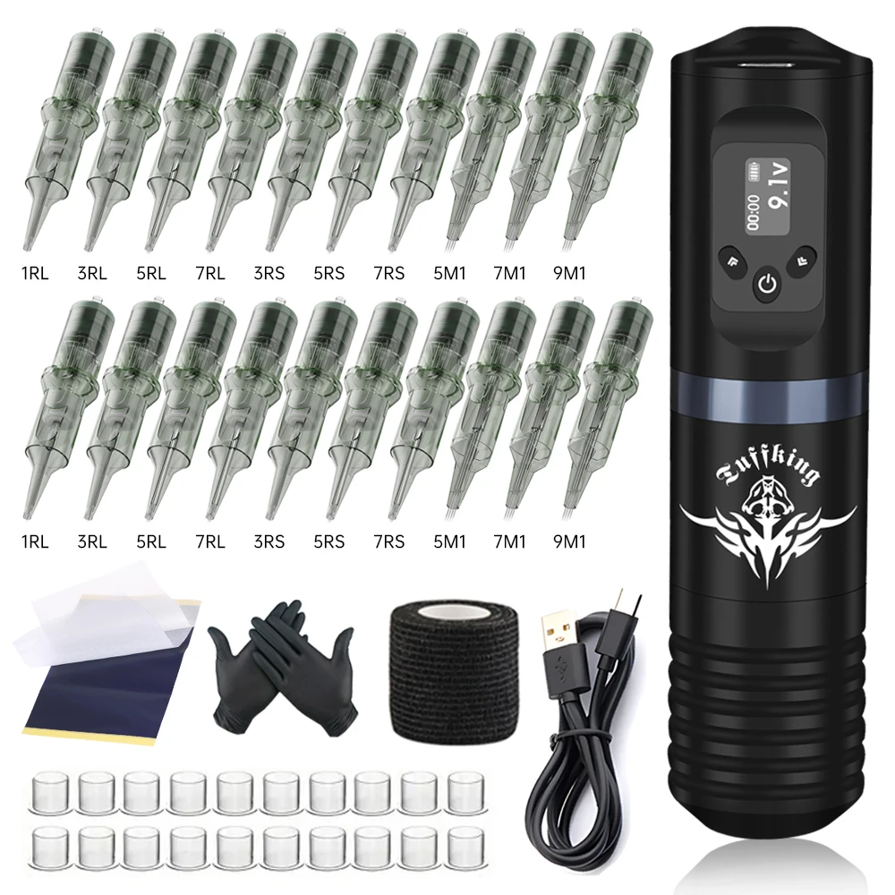 New Arrival Full Complete Tattoo Machine Set Professional Wireless Tattoo Machine Kit