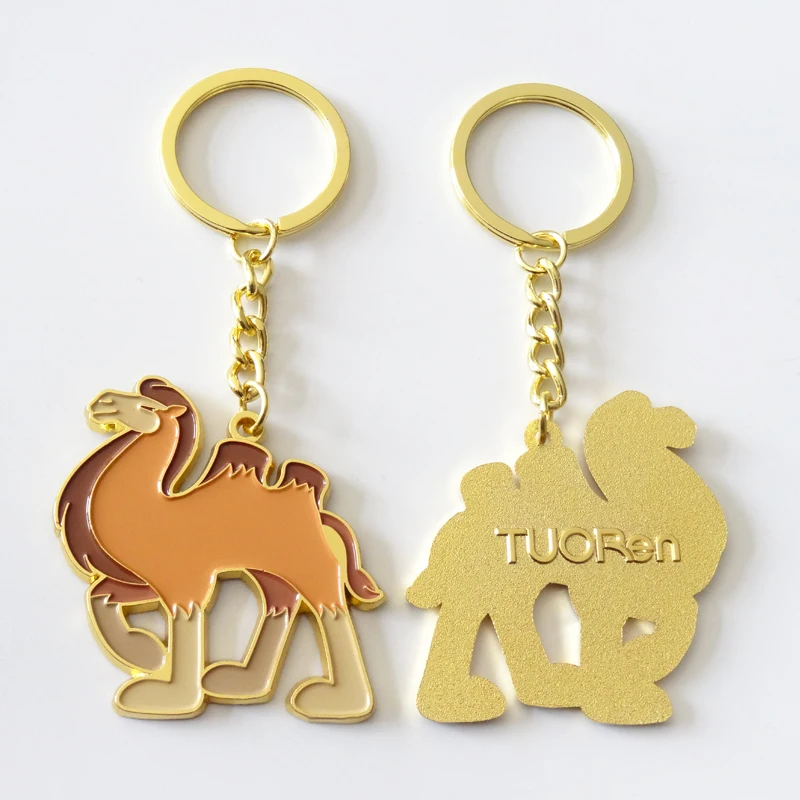 Hot sale custom Camel animal shape metal keychain with your personal design