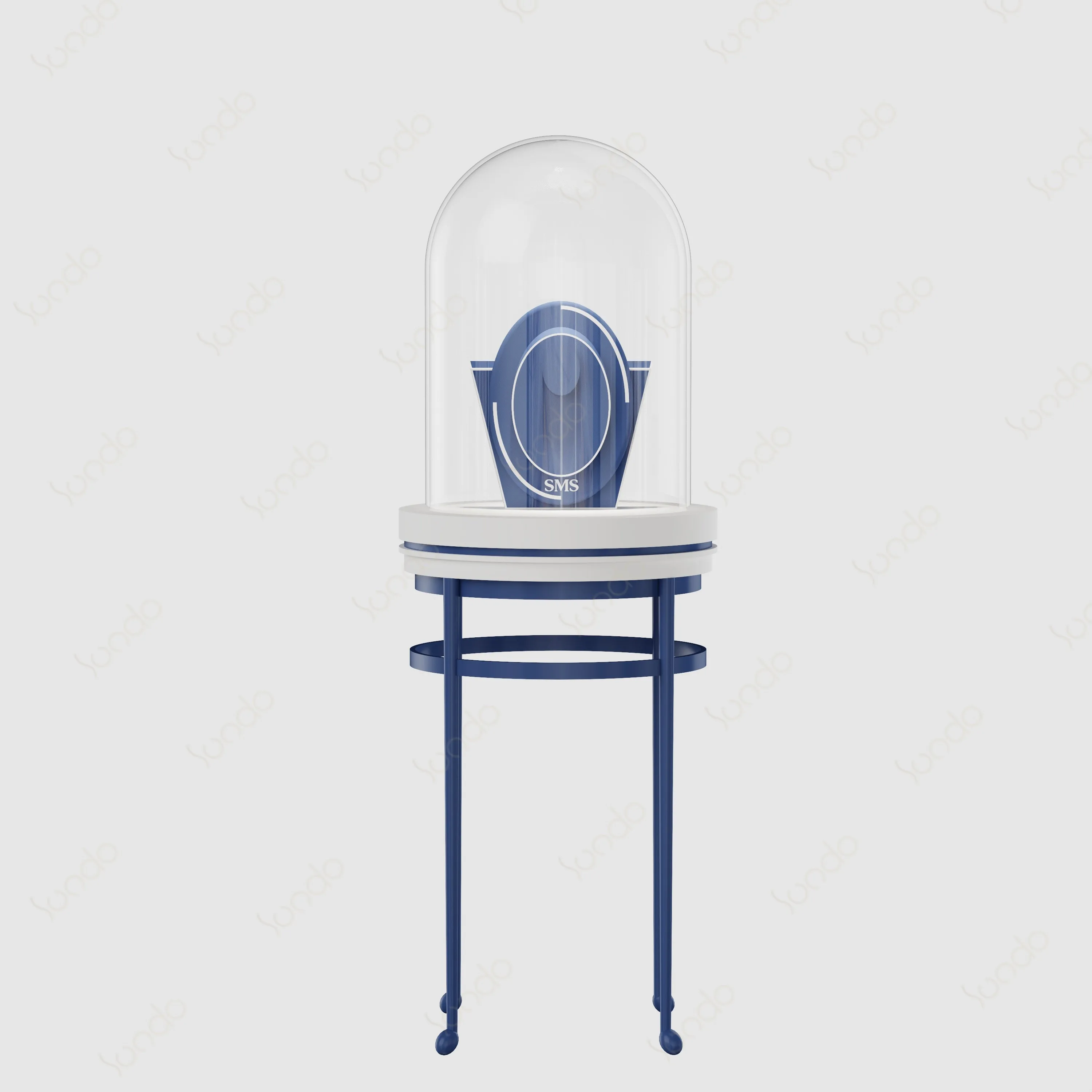 Wholesale High Quality glass jewelry counter Elegant blue wall jewellery cabinet jewelry display showcase design