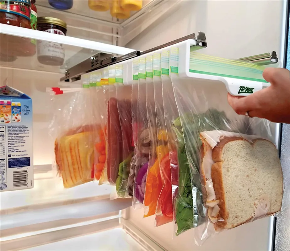 
Track storage rack refrigerator fresh-keeping bag track storage rack sealed bag retractable household storage rack source factor 