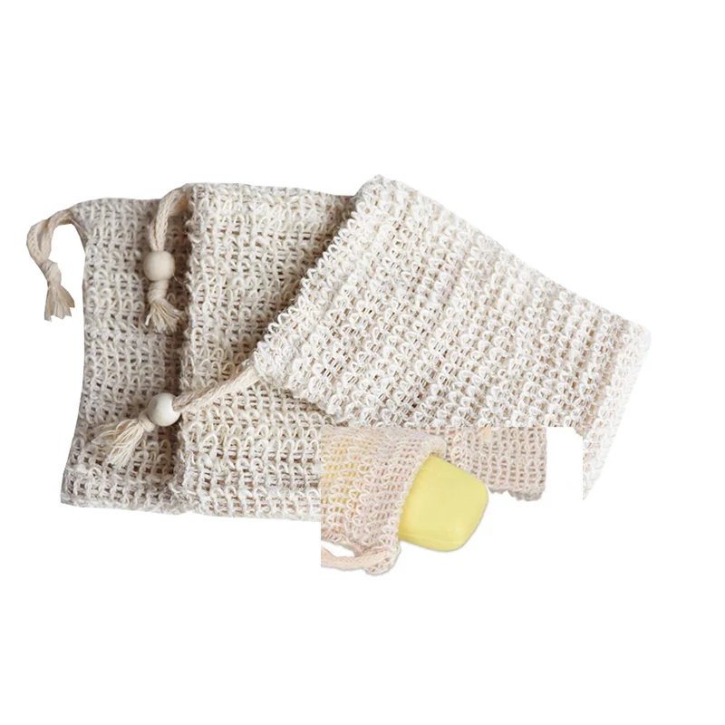 100% Natural Handmade Natural Sisal Hemp Jute Saver Soap Saver Bag Soap Bar Bag