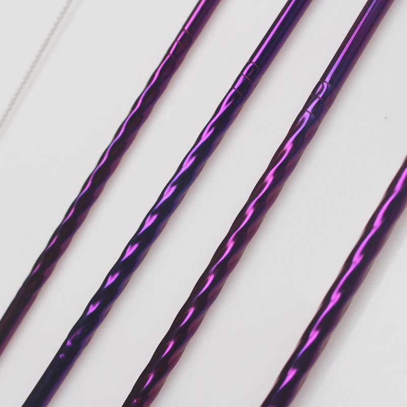 
New Reusable Stainless Steel Drinking Straws Black Metal Beverage Pipette 