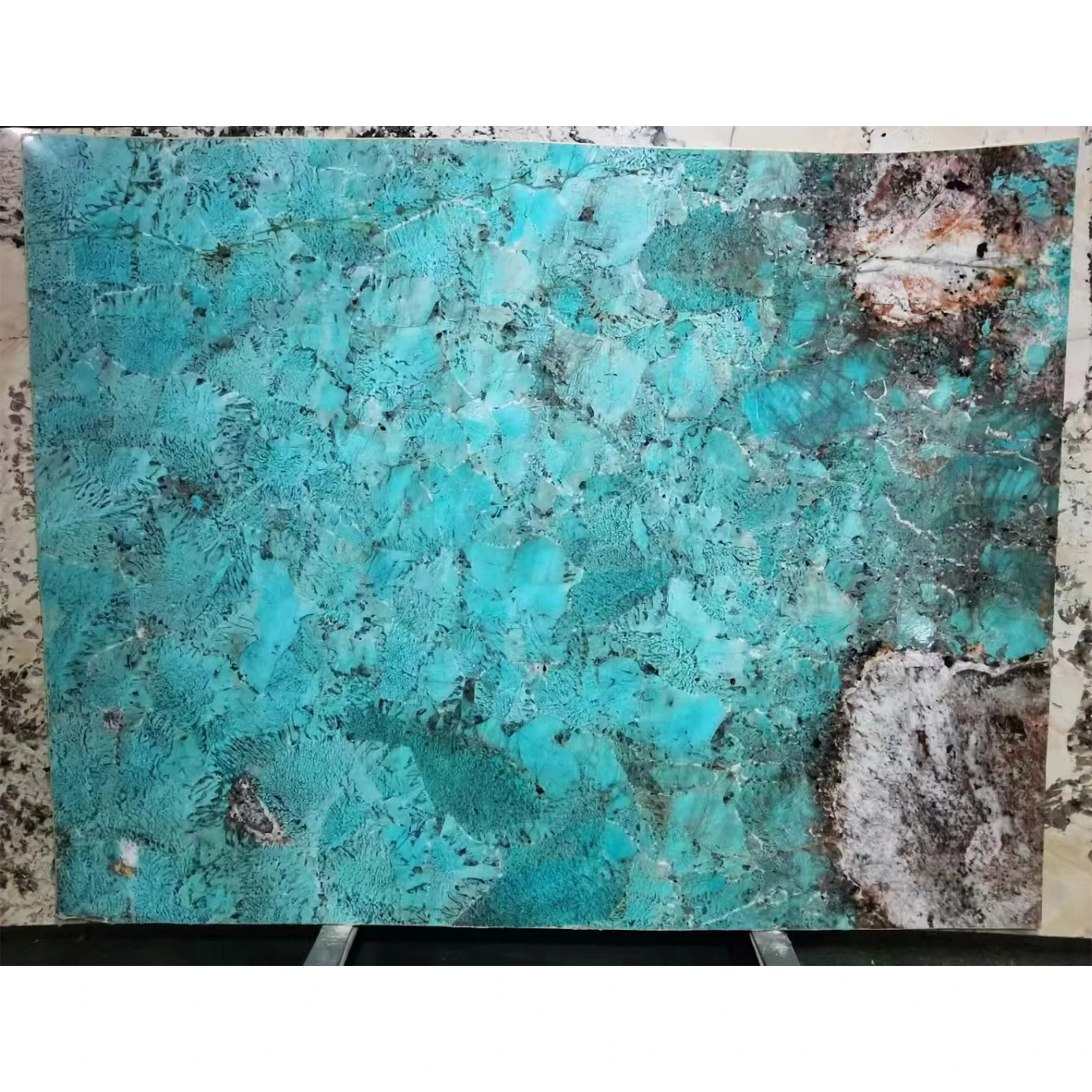 Top Quality Amazonia Green Marble Stone Slab Rectangular Dining Table Rain Forest Furniture Countertop Walling Tile Vanity Top