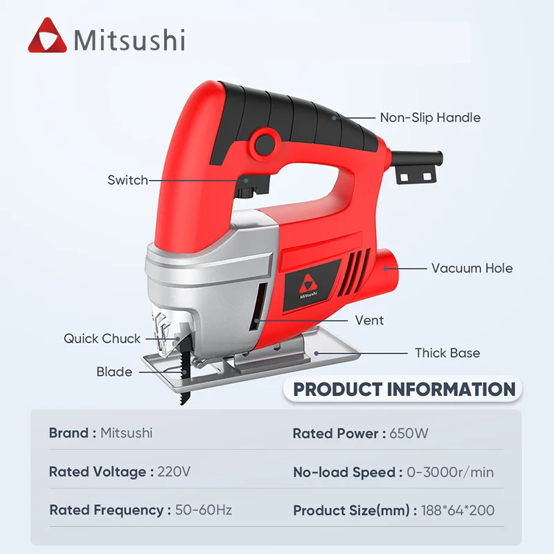 Mitsushi Hot Selling Electric Jigsaw Easy Operation Factory Outlet Electric Jigsaw Wholesale Price Power Tool