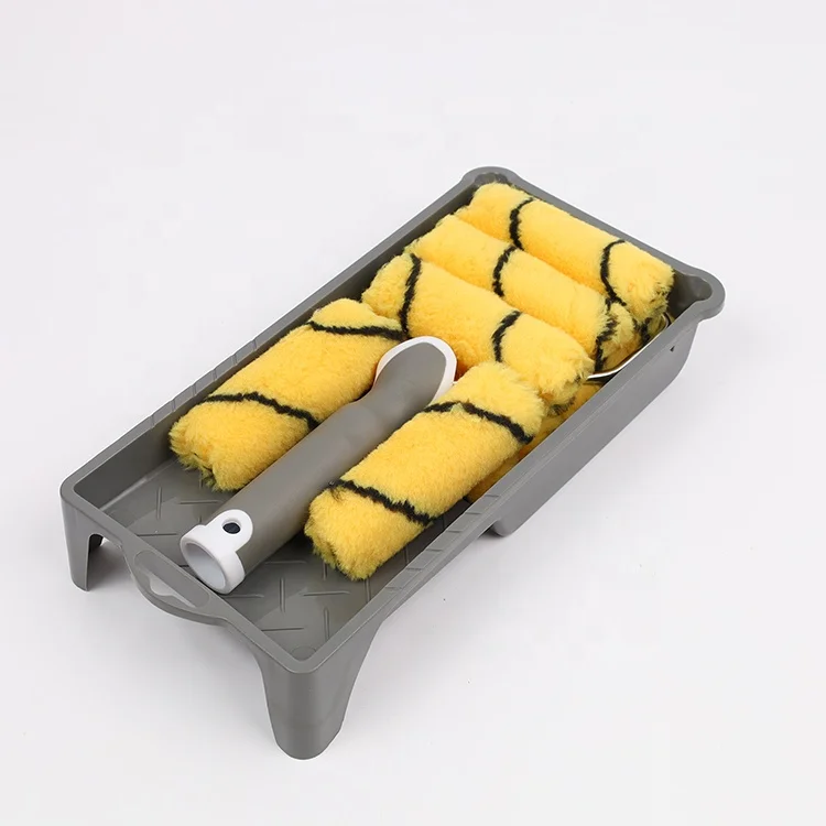 High quality DIY mini refill house cleaning brushes with deep plastic paint liner tray kit Paint Roller