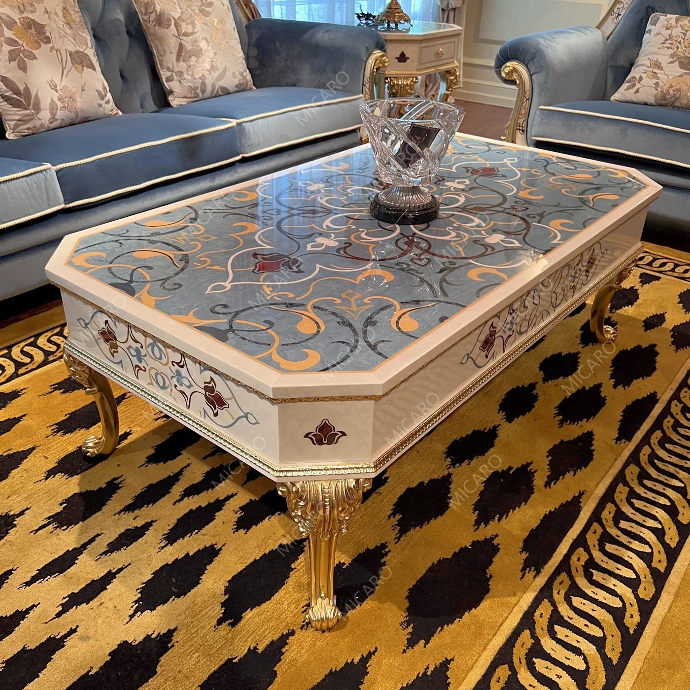 luxury Italian 1+2+3 sofa set furniture velvet fabric antique living room sofa