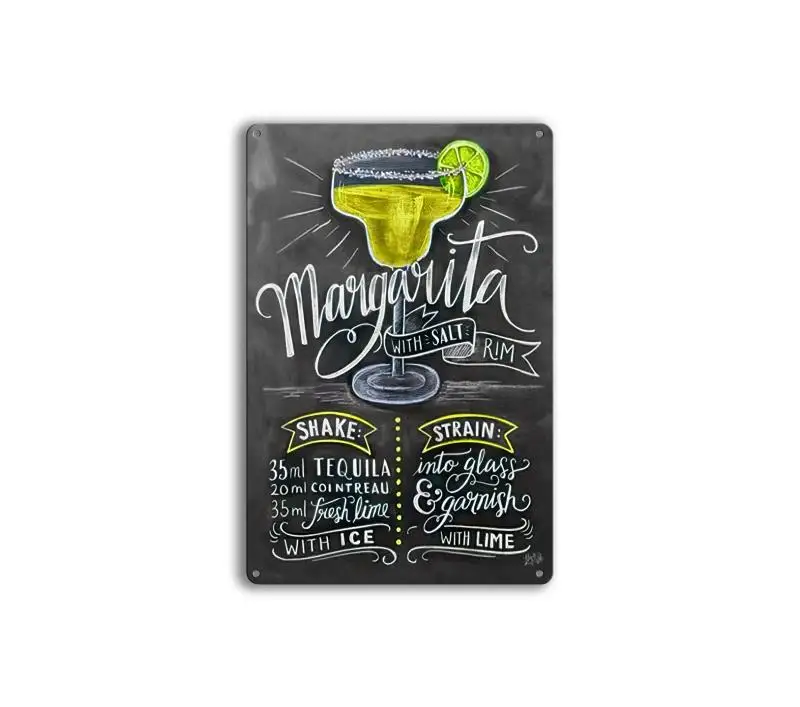 Huamiao оптовая продажа MOJITO железный плакат жестяная вывеска винтажный Настенный декор для кафе-бара паба домашнего пивного декора ручной работы