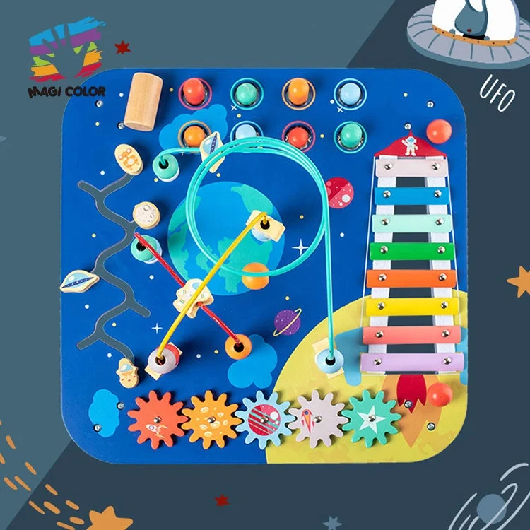 Montessori Activity Sensory Toy 5 in 1 Wooden Bead Maze Table for Kids W12D631