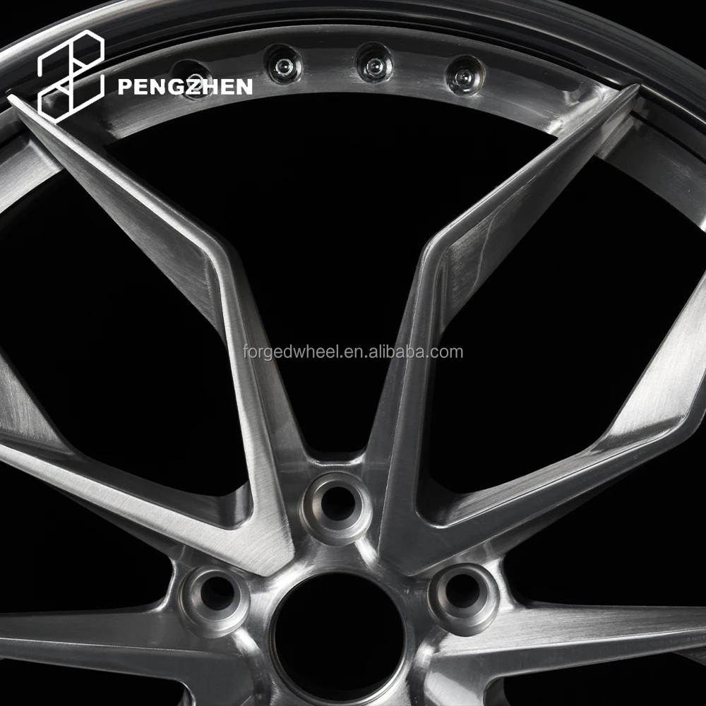 Pengzhen  Deep Concave Alloy Wheels Rim Brush Polishing Barrel 18  8j 5x120 5 Spoke Silver for BMW e46