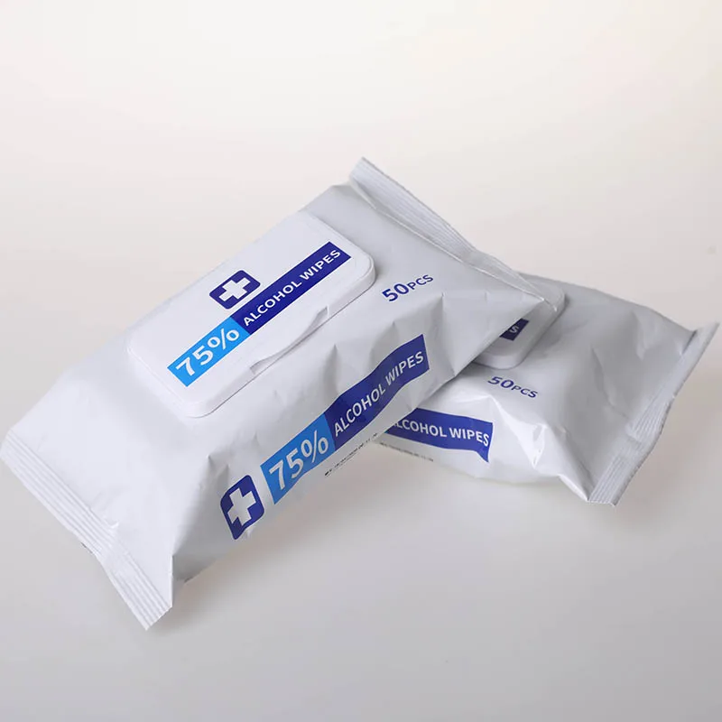 FSC GMPC CE ISO13485 BSCI BIODEGRADABLE Affordable Antibacterial Wipe With 75% 70% Alcohol For Hand