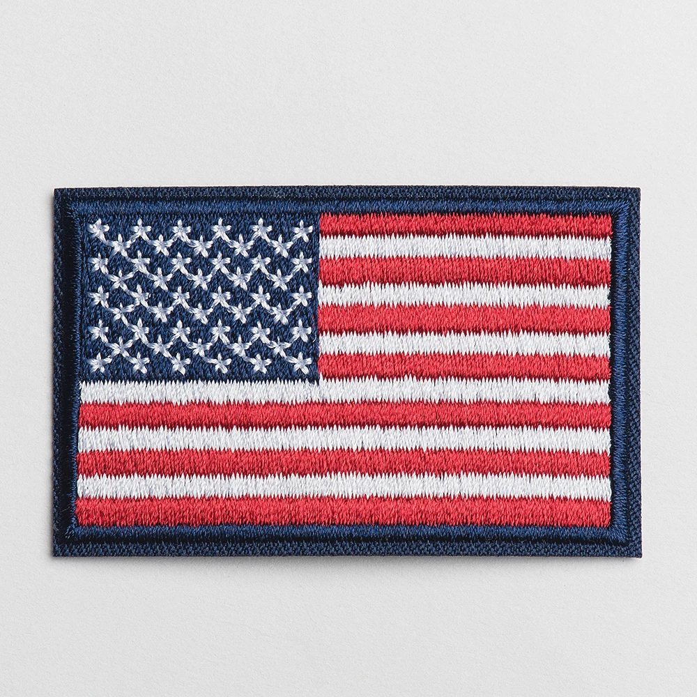 Wholesale In Stock Embroidered Custom Logo Patches Badge American USA Flag Embroidery Patch
