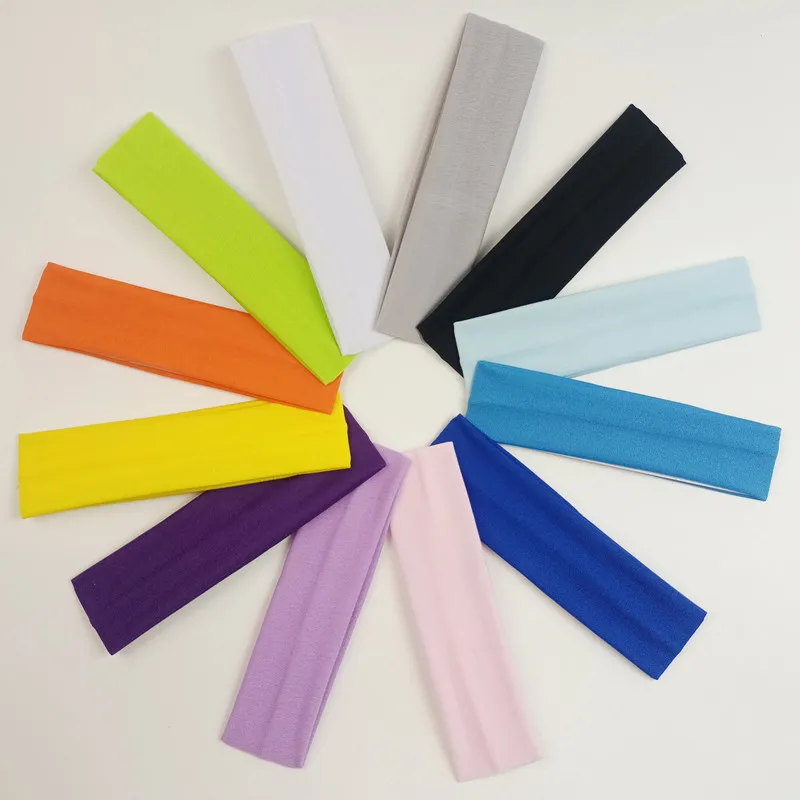 12 Piece Set Candy Color Sports Headband Yoga Exercise Anti Sweat Elastic Headbands Fashion Solid Color Hair Band