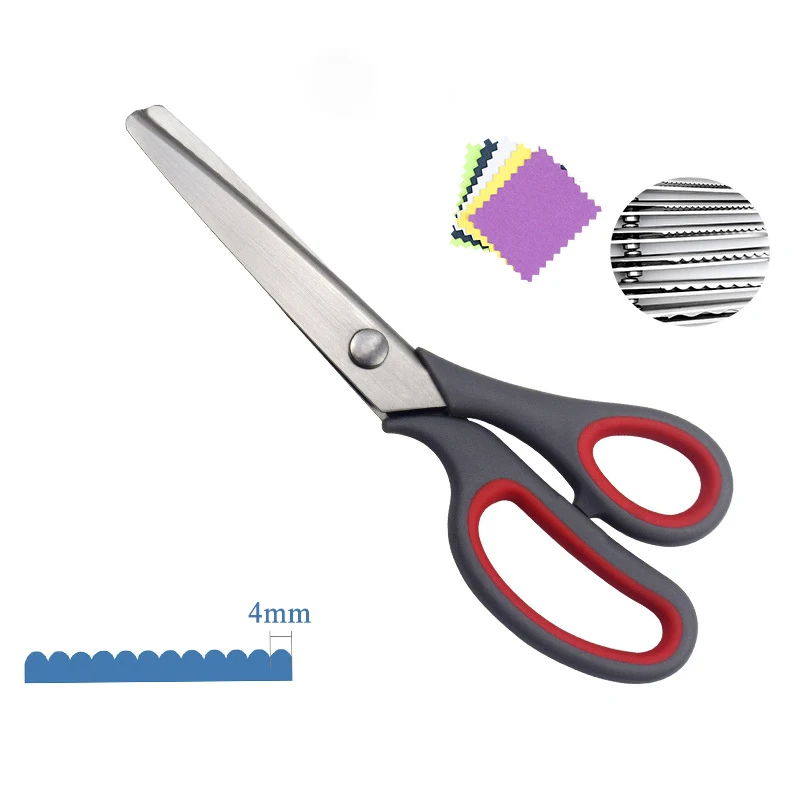 Hot Selling 9 Inch Stainless Steel Cloth Fabric Cutting Scissors Pinking Shears Zigzag Scissors For Sewing